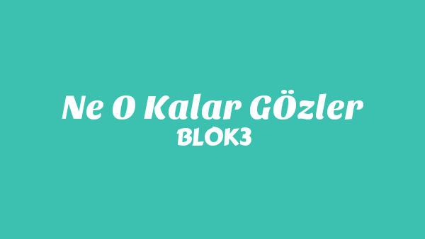NE O KAŞLAR GÖZLER LYRICS - BLOK3