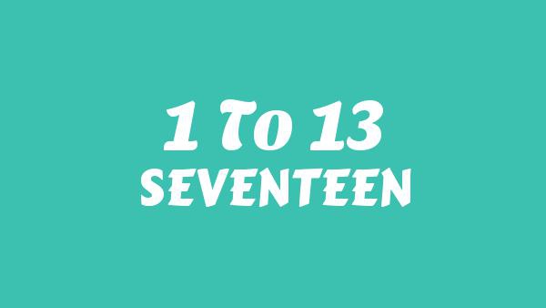 1 TO 13 Lyrics - SEVENTEEN (세븐틴)