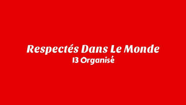 Respectés Dans Le Monde Lyrics - 13 Organisé