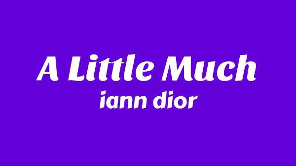 A Little Much Lyrics - iann dior