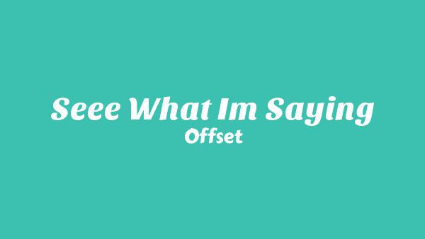Seee What I’m Saying Lyrics - Offset
