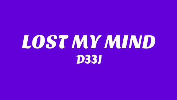 LOST MY MIND Lyrics - D33J
