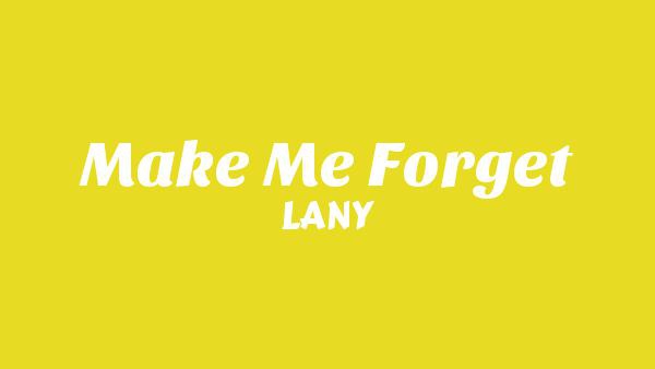 Make Me Forget Lyrics - LANY