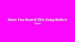 Have You Heard This Song Before Lyrics