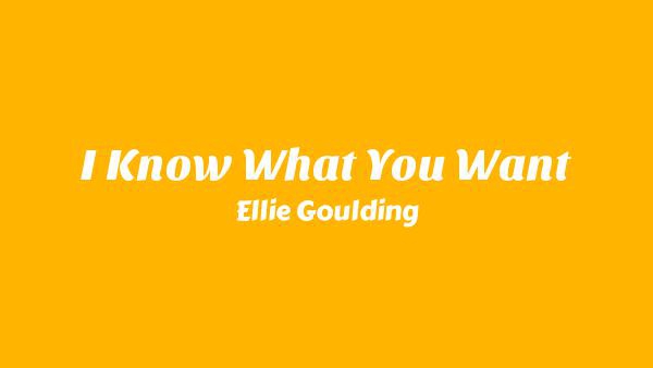 I Know What You Want Lyrics - Ellie Goulding