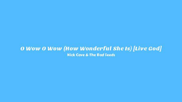 O Wow O Wow (How Wonderful She Is) [Live God] Lyrics - Nick Cave & The Bad Seeds