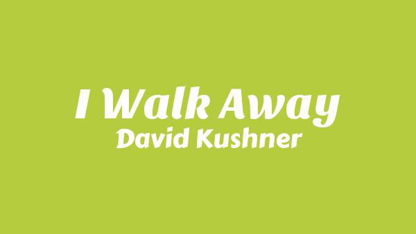 I Walk Away Lyrics - David Kushner