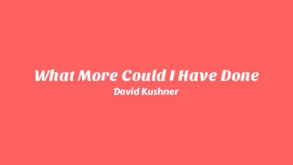 What More Could I Have Done Lyrics - David Kushner