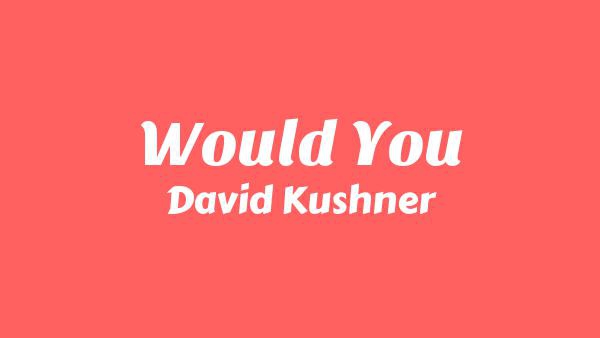 Would You Lyrics - David Kushner
